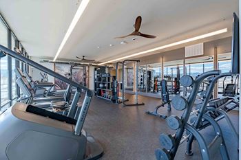 Fitness center w/ private yoga/workout rooms